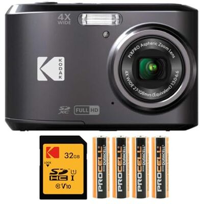 Kodak PIXPRO FZ45 Lot de 4 appareils photo numériques avec carte mémoire SDHC UHS-I U1 Classe 10 32 Go et piles alcalines AA haute performance Noir Kodak PIXPRO FZ45 Lot de 4 appareils photo numériques avec carte mémoire SDHC UHS-I U1 Classe 10 32 Go et piles alcalines AA haute performance Noir