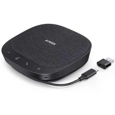 Anker Haut-Parleur USB PowerConf S330, Microphone de conférence pour Home Office, Smart Voice Enhancement, Plug and Play, Couverture vocale sur 360° Via 4 Microphones et Son Puissant Anker Haut-Parleur USB PowerConf S330, Microphone de conférence pour Home Office, Smart Voice Enhancement, Plug and Play, Couverture vocale sur 360° Via 4 Microphones et Son Puissant