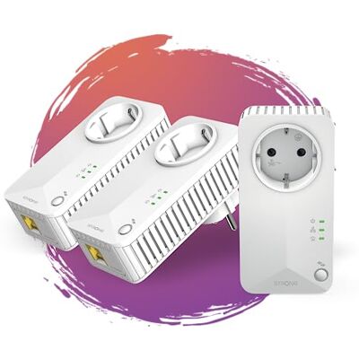 Strong Kit Powerline 600 Triple EU 3 adaptateurs Powerline 600 Mbps Accès Internet rapide Prise intégrée Portée de 300 m Pour tous les routeurs Connexion LAN Installation facile - Strong Kit Powerline 600 Triple EU 3 adaptateurs Powerline 600 Mbps Accès Internet rapide Prise intégrée Portée de 300 m Pour tous les routeurs Connexion LAN Installation facile -