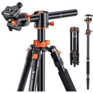 K&F CONCEPT Trépied pour appareil photo 170 cm T255A4(TM2515T1) avec fonction monopode à colonne centrale à 90°, trépied avec rotule 360°, filetage 1/4 K&F CONCEPT Trépied pour appareil photo 170 cm T255A4(TM2515T1) avec fonction monopode à colonne centrale à 90°, trépied avec rotule 360°, filetage 1/4