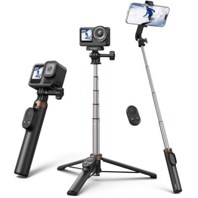 TELESIN Perche à selfie trépied avec télécommande pour iPhone Android Caméra d'action Accessoires TELESIN Perche à selfie trépied avec télécommande pour iPhone Android Caméra d'action Accessoires