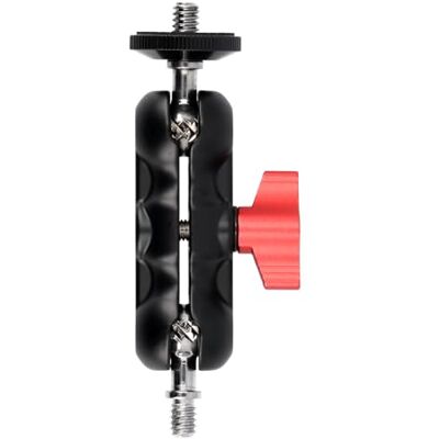ayex Double rotule métallique en aluminium Adaptateur Magic Arm 1/4" pour appareil photo et accessoires ayex Double rotule métallique en aluminium Adaptateur Magic Arm 1/4" pour appareil photo et accessoires