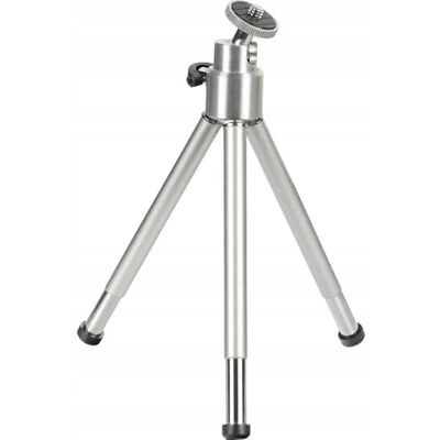 Hama Mini trépied avec tête sphérique 3D (trépied pour téléphone portable, appareil photo ou caméra d'action, mini trépied en métal) Argenté Hama Mini trépied avec tête sphérique 3D (trépied pour téléphone portable, appareil photo ou caméra d'action, mini trépied en métal) Argenté