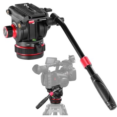 NEEWER Trépied vidéo robuste, tête fluide, amortissement réglable en continu en panoramique/inclinaison, plateau rapide, compatible cardans DJI RS, poignée réglable, base ⌀75mm, charge max 22lb, GM006 NEEWER Trépied vidéo robuste, tête fluide, amortissement réglable en continu en panoramique/inclinaison, plateau rapide, compatible cardans DJI RS, poignée réglable, base ⌀75mm, charge max 22lb, GM006
