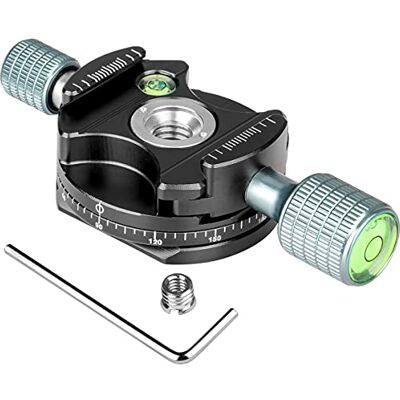koolehaoda Mini tête panoramique à 360° Pince en métal compatible avec la rotule RRS/Arca-Swiss Plateau rapide Trépied d'appareil photo BallHead (H2 panoramabasis) koolehaoda Mini tête panoramique à 360° Pince en métal compatible avec la rotule RRS/Arca-Swiss Plateau rapide Trépied d'appareil photo BallHead (H2 panoramabasis)