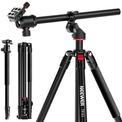 NEEWER Trépied Monopode Horizontal pour Caméra avec Rotule et Colonne Centrale Flexible,Support de Voyage Vidéo DSLR en Métal de 228cm de Haut,Plaque QR de Type Arca et Pieds Inversés,Charge 6kg, TP63 NEEWER Trépied Monopode Horizontal pour Caméra avec Rotule et Colonne Centrale Flexible,Support de Voyage Vidéo DSLR en Métal de 228cm de Haut,Plaque QR de Type Arca et Pieds Inversés,Charge 6kg, TP63