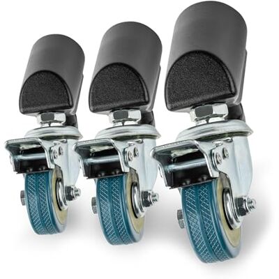 Walimex Pro trépied roues Pro set de 3 roues de trépied, roulettes pivotantes, tout métal, roues 50 mm Ø, avec bande de roulement en caoutchouc et frein, pour pieds de trépied de 18 23 mm Ø, pour lampes d'éclairage et trépied vidéo, noir Walimex Pro trépied roues Pro set de 3 roues de trépied, roulettes pivotantes, tout métal, roues 50 mm Ø, avec bande de roulement en caoutchouc et frein, pour pieds de trépied de 18 23 mm Ø, pour lampes d'éclairage et trépied vidéo, noir