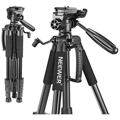 NEEWER Trépied d'appareil photo portable en alliage d'aluminium de 142 cm avec tête plate pivotante à 3 directions, sac de transport pour appareil photo reflex numérique, charge maximale de 4 kg, noir NEEWER Trépied d'appareil photo portable en alliage d'aluminium de 142 cm avec tête plate pivotante à 3 directions, sac de transport pour appareil photo reflex numérique, charge maximale de 4 kg, noir