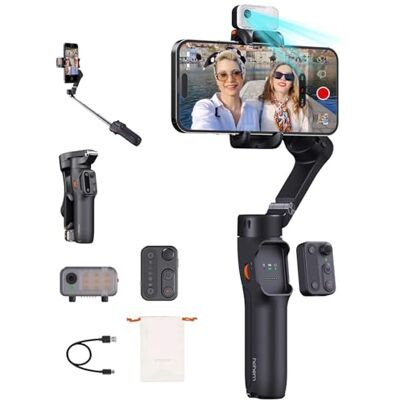 hohem iSteady V3 Stabilisateur de cardan pour smartphone, moniteur AI, lumière de remplissage magnétique, télécommande amovible, barre d'extension de trépied intégrée, améliorée hohem iSteady V3 Stabilisateur de cardan pour smartphone, moniteur AI, lumière de remplissage magnétique, télécommande amovible, barre d'extension de trépied intégrée, améliorée