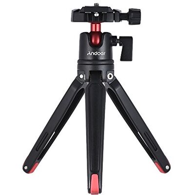 Andoer Mini trépied de table avec tête sphérique à 360° et vis 1/4 compatible avec GoPro, appareils photo reflex numériques, projecteurs, webcams, et adaptateur de support pour smartphone Andoer Mini trépied de table avec tête sphérique à 360° et vis 1/4 compatible avec GoPro, appareils photo reflex numériques, projecteurs, webcams, et adaptateur de support pour smartphone