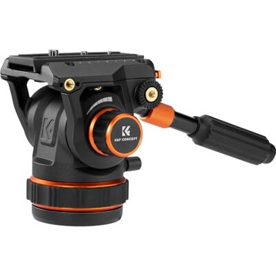 K&F CONCEPT Tête hydraulique pour trépied BV60, tête fluide pour caméra avec panoramique à 360 ° et plaque à libération rapide double mode, compatible avec appareil photo Reflex, charge maximale de 10 K&F CONCEPT Tête hydraulique pour trépied BV60, tête fluide pour caméra avec panoramique à 360 ° et plaque à libération rapide double mode, compatible avec appareil photo Reflex, charge maximale de 10