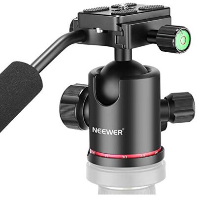 NEEWER Rotule Robuste Trépied avec Poignée et 1/4 Pouce Plateau Rapide, 360 Degrés Panoramique Tête pour Trépied, Monopode, Glissière, Appareil Photo Reflex Numérique, Caméscope, Charge Jusqu'à 8 kg NEEWER Rotule Robuste Trépied avec Poignée et 1/4 Pouce Plateau Rapide, 360 Degrés Panoramique Tête pour Trépied, Monopode, Glissière, Appareil Photo Reflex Numérique, Caméscope, Charge Jusqu'à 8 kg