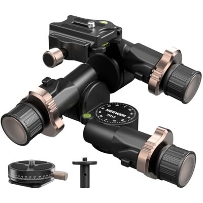 NEEWER Tête de Trépied à Engrenages 3 Axes, Tête Panoramique Fluide à 3 Directions avec Amortissement & Réglage Micrométrique,Plaques à Fixation Rapide Arca, Niveau à Bulle Photo,Charge Max:6Kg, TH17 NEEWER Tête de Trépied à Engrenages 3 Axes, Tête Panoramique Fluide à 3 Directions avec Amortissement & Réglage Micrométrique,Plaques à Fixation Rapide Arca, Niveau à Bulle Photo,Charge Max:6Kg, TH17