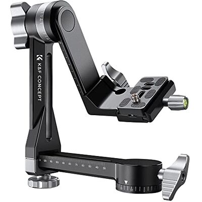 K&F CONCEPT Trépied à tête cardan CNC en alliage d'aluminium Heavy Duty 360° panoramique avec plaque de dégagement rapide Arca-Swiss 1/4" pour appareils photo reflex numériques, charge maximale : 20 K&F CONCEPT Trépied à tête cardan CNC en alliage d'aluminium Heavy Duty 360° panoramique avec plaque de dégagement rapide Arca-Swiss 1/4" pour appareils photo reflex numériques, charge maximale : 20