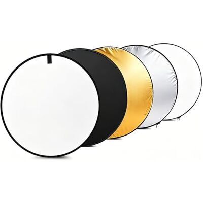 Andoer Réflecteur photo 5 en 1 110 cm de diamètre (doré, argenté, blanc, noir, transparent) Portable et pliable Pour studio photo Andoer Réflecteur photo 5 en 1 110 cm de diamètre (doré, argenté, blanc, noir, transparent) Portable et pliable Pour studio photo
