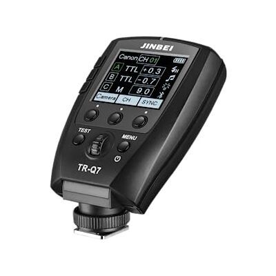 JINBEI Émetteur radio universel TR-Q7II pour flash de studio Le successeur populaire avec un design amélioré et un écran plus grand, compatible avec Canon, Nikon, Fuji, Panasonic, Olympus JINBEI Émetteur radio universel TR-Q7II pour flash de studio Le successeur populaire avec un design amélioré et un écran plus grand, compatible avec Canon, Nikon, Fuji, Panasonic, Olympus