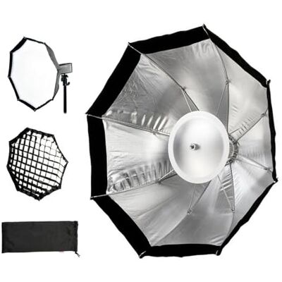 GODOX AD-S7 softbox octabox pliable 48 cm multifonction avec beauty dish et grille nid d’abeille, compatible avec AD200 Pro II, AD200Pro, AD200, AD180 et AD360 GODOX AD-S7 softbox octabox pliable 48 cm multifonction avec beauty dish et grille nid d’abeille, compatible avec AD200 Pro II, AD200Pro, AD200, AD180 et AD360