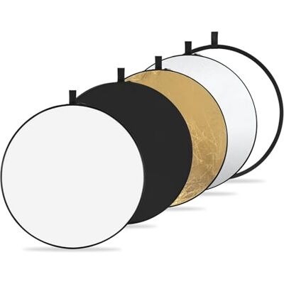 K&F CONCEPT Kit de photographie 5 en 1, réflecteur pliable avec sac de rangement (110 cm), translucide, argent, or, blanc et noir, réflecteurs ronds pour photographie K&F CONCEPT Kit de photographie 5 en 1, réflecteur pliable avec sac de rangement (110 cm), translucide, argent, or, blanc et noir, réflecteurs ronds pour photographie