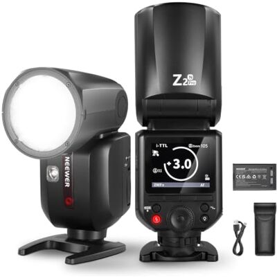 NEEWER Z2PRO-N Flash Speedlite 2.4G TTL à tête ronde compatible avec Nikon, sans fil compatible avec Godox, 76Ws 1/8000s HSS, UI mise à jour, interrupteur TTL/M TCM, batterie 7,2 V/3 000 mAh NEEWER Z2PRO-N Flash Speedlite 2.4G TTL à tête ronde compatible avec Nikon, sans fil compatible avec Godox, 76Ws 1/8000s HSS, UI mise à jour, interrupteur TTL/M TCM, batterie 7,2 V/3 000 mAh