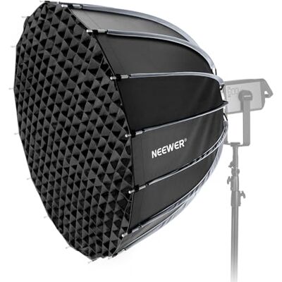 NEEWER Basics Softbox Parabolique Monture Bowens, 47" Soft Box à Dégagement Rapide Diffuseur de Lumière/Grille/Sac Compatible avec Godox Compatible avec Aputure 600d Studio Vidéo Éclairage, NS39P NEEWER Basics Softbox Parabolique Monture Bowens, 47" Soft Box à Dégagement Rapide Diffuseur de Lumière/Grille/Sac Compatible avec Godox Compatible avec Aputure 600d Studio Vidéo Éclairage, NS39P