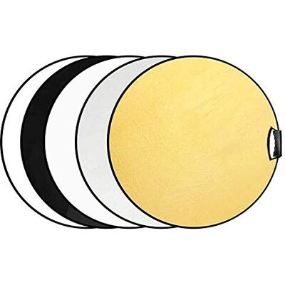 Selens Réflecteur rond 5 en 1, 60 cm, portable, pliable, pour studio photo et éclairage extérieur Selens Réflecteur rond 5 en 1, 60 cm, portable, pliable, pour studio photo et éclairage extérieur