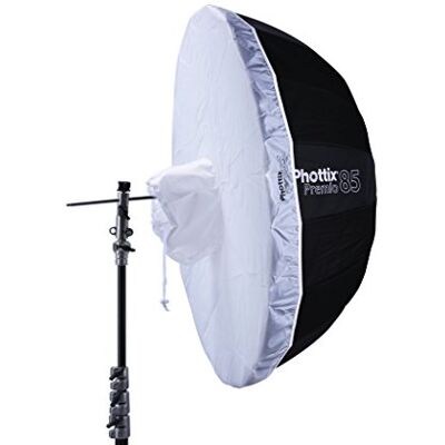 Phottix PH85375 Premio Diffuseur pour Parapluie réfléchissant 85 cm, intérieur argenté et extérieur Noir Phottix PH85375 Premio Diffuseur pour Parapluie réfléchissant 85 cm, intérieur argenté et extérieur Noir