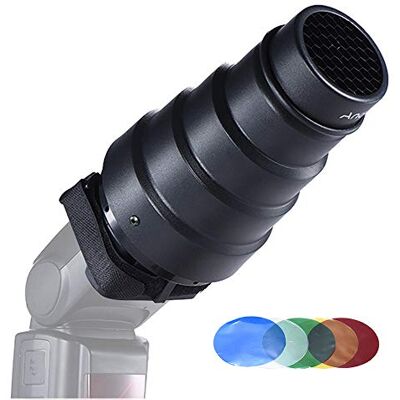 Andoer Snoot avec Grille Nid 'Abeilles Kit de Filtres 5pcs Couleur pour Neewer for Canon Nikon Yongnuo Godox Meike Vivitar Photographie Appareil Photo Speedlite Flash (# 2) Andoer Snoot avec Grille Nid 'Abeilles Kit de Filtres 5pcs Couleur pour Neewer for Canon Nikon Yongnuo Godox Meike Vivitar Photographie Appareil Photo Speedlite Flash (# 2)