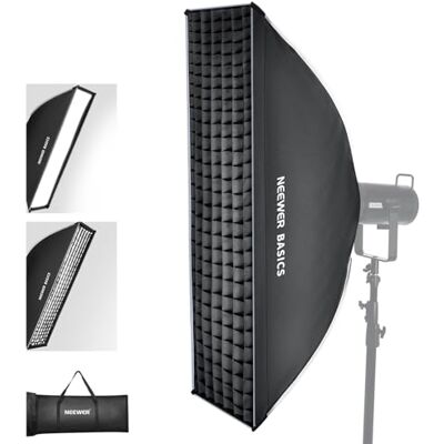 NEEWER Basics 12" x 47" Softbox,Boîte à lumière à Monture Bowens avec Diffuseurs de lumière/Grille/Sac,Compatible avec Aputure 150c,Godox SL60w FS300C FS230C FS150B HB80C CB200C Q6 Q300,NS61P NEEWER Basics 12" x 47" Softbox,Boîte à lumière à Monture Bowens avec Diffuseurs de lumière/Grille/Sac,Compatible avec Aputure 150c,Godox SL60w FS300C FS230C FS150B HB80C CB200C Q6 Q300,NS61P