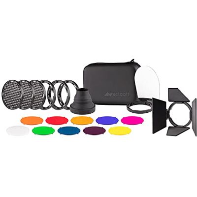 Westcott FJ80 Creative Pack – Modificateurs de flash magnétiques empilables à tête ronde (compatible avec FJ80, Godox V1 et Profoto A1) Westcott FJ80 Creative Pack – Modificateurs de flash magnétiques empilables à tête ronde (compatible avec FJ80, Godox V1 et Profoto A1)