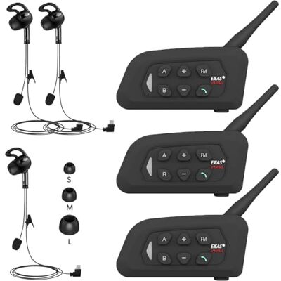 SolaMr V4C Plus Professionnel Arbitre lntercom, Bluetooth 5.1 Freecom pour Oreille Droite, Talkie Walkie avec Réduction du Bruit CVC, Radio FM & Interphone 4 Voies Jusqu'à 1500M 3 PACK SolaMr V4C Plus Professionnel Arbitre lntercom, Bluetooth 5.1 Freecom pour Oreille Droite, Talkie Walkie avec Réduction du Bruit CVC, Radio FM & Interphone 4 Voies Jusqu'à 1500M 3 PACK