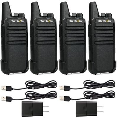 Retevis RT22 Two Way Radio Long Range Rechargeable,Portable 2 Way Radio, USB-C Charging, Handsfree Walkie Talkies for Adults Cruise Hiking Camping(4 Pack) Retevis RT22 Two Way Radio Long Range Rechargeable,Portable 2 Way Radio, USB-C Charging, Handsfree Walkie Talkies for Adults Cruise Hiking Camping(4 Pack)
