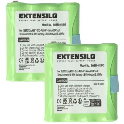 EXTENSILO Lot de 2 batteries compatibles avec Motorola TLKR T81, T41, T4, T5, T50, T6, T3, T80, T60, T61, T7, T8, talkie-walkie (800 mAh, 4,8 V, NiMH) EXTENSILO Lot de 2 batteries compatibles avec Motorola TLKR T81, T41, T4, T5, T50, T6, T3, T80, T60, T61, T7, T8, talkie-walkie (800 mAh, 4,8 V, NiMH)