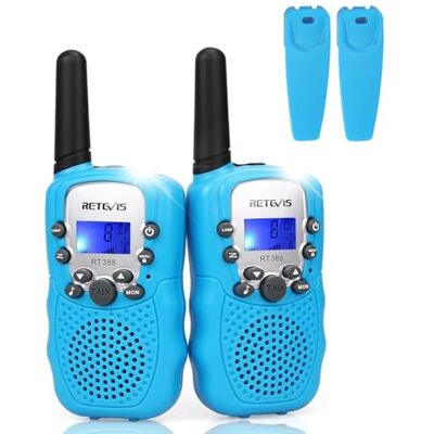 Retevis RT388 Longue Portée Talkie Walkie Enfant, 8CH Lampe de Poche VOX pour Garçons et Filles, 3-12 Ans Enfants Jouets,Cadeaux d'Anniversaire pour Activités (1 Paire, Bleu Ciel) Retevis RT388 Longue Portée Talkie Walkie Enfant, 8CH Lampe de Poche VOX pour Garçons et Filles, 3-12 Ans Enfants Jouets,Cadeaux d'Anniversaire pour Activités (1 Paire, Bleu Ciel)