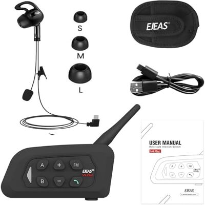 SolaMr V4C Plus Professionnel Arbitre lntercom, Bluetooth 5.1 Freecom pour Oreille Droite, Talkie Walkie avec Réduction du Bruit CVC, Radio FM & Interphone 4 Voies Jusqu'à 1500M 1 PACK SolaMr V4C Plus Professionnel Arbitre lntercom, Bluetooth 5.1 Freecom pour Oreille Droite, Talkie Walkie avec Réduction du Bruit CVC, Radio FM & Interphone 4 Voies Jusqu'à 1500M 1 PACK