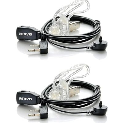 Retevis Talkie Walkie Oreillette 2 Pin Radio Oreillette Compatible avec RT24 RT22 RT27 RT28 RT619 H777 Tube Acoustique Transparent Oreillette (2 Pcs) Retevis Talkie Walkie Oreillette 2 Pin Radio Oreillette Compatible avec RT24 RT22 RT27 RT28 RT619 H777 Tube Acoustique Transparent Oreillette (2 Pcs)