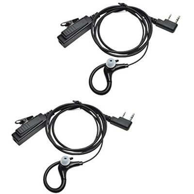 HYS Oreillette radio bidirectionnelle en forme de G compatible avec les talkie-walkie Kenwood Baofeng UV-5R UV-82 BF-888S Wouxun (2) HYS Oreillette radio bidirectionnelle en forme de G compatible avec les talkie-walkie Kenwood Baofeng UV-5R UV-82 BF-888S Wouxun (2)