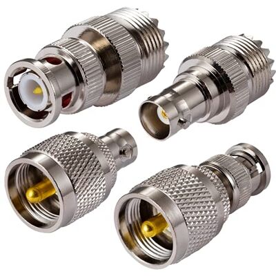 Vecys SO239 PL259 Adaptateur d'antenne UHF vers BNC 4 Kit pour CB Antenne CB Amateur Talkie-walkie Radio Bidirectionnelle Sans Fil Appareils LAN Sans Fil Vecys SO239 PL259 Adaptateur d'antenne UHF vers BNC 4 Kit pour CB Antenne CB Amateur Talkie-walkie Radio Bidirectionnelle Sans Fil Appareils LAN Sans Fil