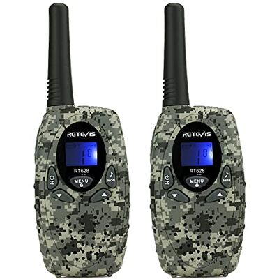 Retevis RT628 Talkie Walkie Enfant, Rechargeable Longue Portée 8CH pour 3-12 Ans Enfants, Jouets Cadeau pour Camping Aventures Extérieure (1 Paire, Camouflage) Retevis RT628 Talkie Walkie Enfant, Rechargeable Longue Portée 8CH pour 3-12 Ans Enfants, Jouets Cadeau pour Camping Aventures Extérieure (1 Paire, Camouflage)