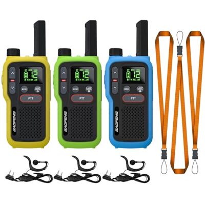BaoFeng GT-18 Talkie Walkie Enfant PMR446 Radio sans Licence, Talkie-walkie Rechargeable Longue Portée, Batterie 1500 mAh, Double PTT, 16 Canaux, Balayage, Lampe de Poche pour Camping, Paquet de 3 BaoFeng GT-18 Talkie Walkie Enfant PMR446 Radio sans Licence, Talkie-walkie Rechargeable Longue Portée, Batterie 1500 mAh, Double PTT, 16 Canaux, Balayage, Lampe de Poche pour Camping, Paquet de 3