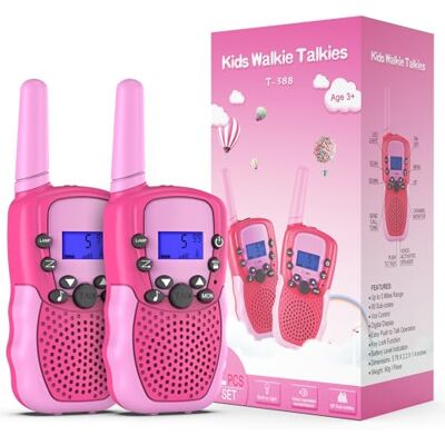 Kearui Jouet pour fille de 3 à 12 ans, talkie-walkie pour enfants, radio 8 canaux avec fonction VOX, lampe de poche LED, portée de 3 miles pour l'aventure en plein air, le camping, la randonnée (rouge Kearui Jouet pour fille de 3 à 12 ans, talkie-walkie pour enfants, radio 8 canaux avec fonction VOX, lampe de poche LED, portée de 3 miles pour l'aventure en plein air, le camping, la randonnée (rouge