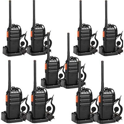 Retevis RT24 Talkie Walkie, PMR446 sans Licence 16 Canaux CTCSS/DCS VOX, Talkie Walkie Rechargeable avec Oreillettes, Talkie Walkie Longue Portée pour Affaires, Produits et Services (Noir,10 pcs) Retevis RT24 Talkie Walkie, PMR446 sans Licence 16 Canaux CTCSS/DCS VOX, Talkie Walkie Rechargeable avec Oreillettes, Talkie Walkie Longue Portée pour Affaires, Produits et Services (Noir,10 pcs)