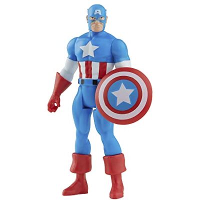Marvel Hasbro Legends Series, Figurine de Collection Retro Captain America de 9,5 cm Marvel Hasbro Legends Series, Figurine de Collection Retro Captain America de 9,5 cm