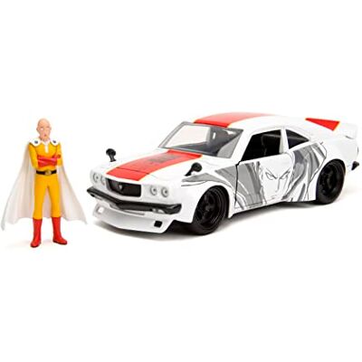 Jada Toys One Punch Man 1/24 Hollywood Rides 1974 Mazda RX-3 avec One Punch Man Figurine Jada Toys One Punch Man 1/24 Hollywood Rides 1974 Mazda RX-3 avec One Punch Man Figurine