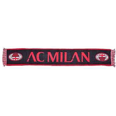 Écharpe Noire AC Milan avec Détails Rouges - Écharpe Écharpe Noire AC Milan avec Détails Rouges - Écharpe