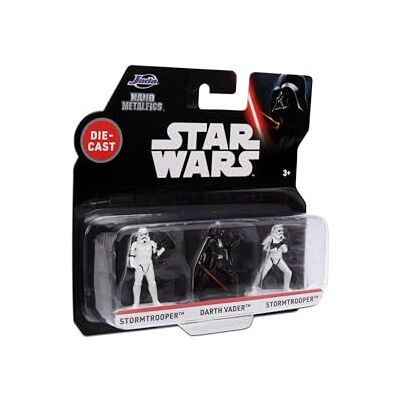 Jada Toys Star Wars Nano Die-Cast Lot de 3 figurines Stormtrooper, Dark Vador, Stormtrooper 2, 4 cm, Multicolore Jada Toys Star Wars Nano Die-Cast Lot de 3 figurines Stormtrooper, Dark Vador, Stormtrooper 2, 4 cm, Multicolore