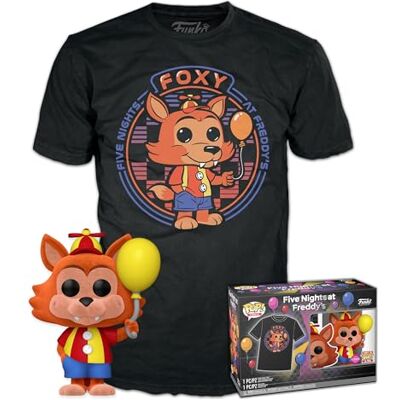 Funko Pop! & Tee: Five Nights at Freddy's (FNAF)- Balloon Foxy Flocked Large (L) T-Shirt Vêtements avec Une Figurine en Vinyle à Collectionner Funko Pop! & Tee: Five Nights at Freddy's (FNAF)- Balloon Foxy Flocked Large (L) T-Shirt Vêtements avec Une Figurine en Vinyle à Collectionner