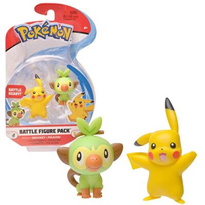 Pokémon Bandai -Pack de 2 figurines 3-5 cm-Pikachu & Ouistempo, WT97625 Pokémon Bandai -Pack de 2 figurines 3-5 cm-Pikachu & Ouistempo, WT97625