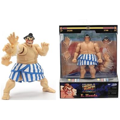 Jada Toys Street Fighter Figurine E. Honda (16 cm) – Figurine articulée de collection et d'action de Street Fighter 2 The Final Challengers, avec tête, mains et accessoires alternatifs, à partir de 13 Jada Toys Street Fighter Figurine E. Honda (16 cm) – Figurine articulée de collection et d'action de Street Fighter 2 The Final Challengers, avec tête, mains et accessoires alternatifs, à partir de 13