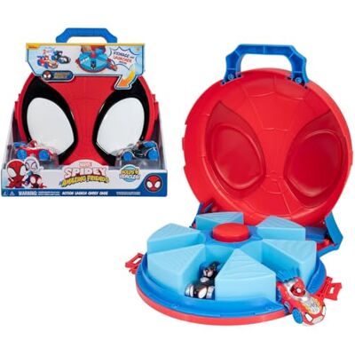 Jazwares Marvel Spidey and His Amazing Friends Action Launch Étui de transport 30,5 cm avec lanceur rotatif et deux véhicules exclusifs Amazing Metals Jazwares Marvel Spidey and His Amazing Friends Action Launch Étui de transport 30,5 cm avec lanceur rotatif et deux véhicules exclusifs Amazing Metals