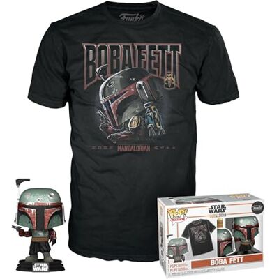 Funko Pop! & Tee: Star Wars Boba Fett Medium T-Shirt Vêtements avec une Figurine en Vinyle à Collectionner Idée de Cadeau Jouets et Top à Manches Courtes pour les Adultes les Hommes Funko Pop! & Tee: Star Wars Boba Fett Medium T-Shirt Vêtements avec une Figurine en Vinyle à Collectionner Idée de Cadeau Jouets et Top à Manches Courtes pour les Adultes les Hommes